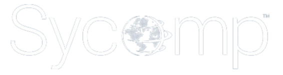 Sycomp logo in white